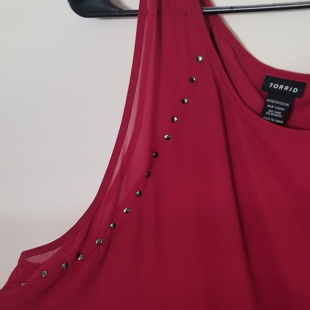 Torrid Burgundy Dress Blouse - Picture 3 of 5